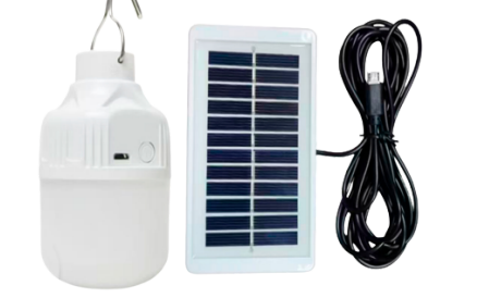 BOMBILLO LED SOLAR PORTÁTIL 7W – RECARGABLE Y COMPACTA