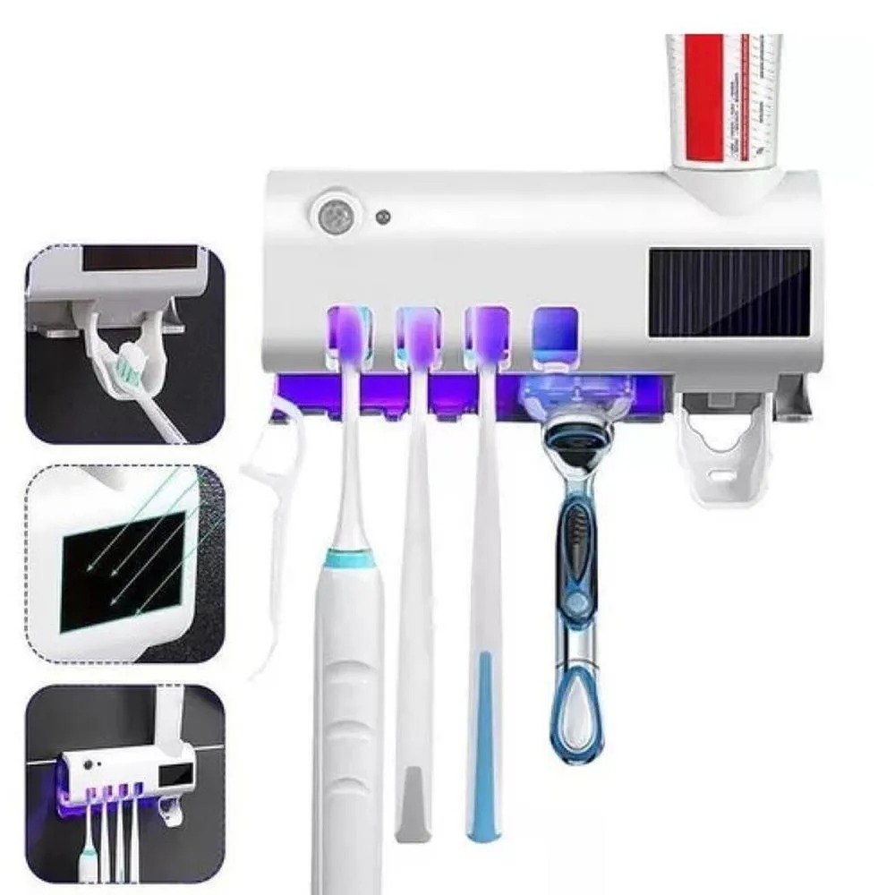 DISPENSADOR DE CEPILLOS Y PASTA DENTAL CON UV