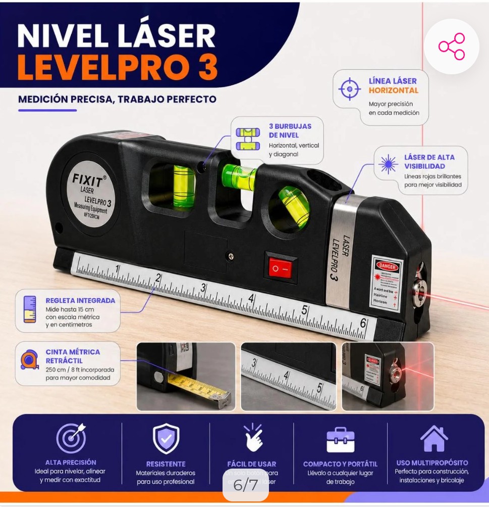NIVEL LÁSER MULTIFUNCIONAL FIXIT LEVELPRO 3